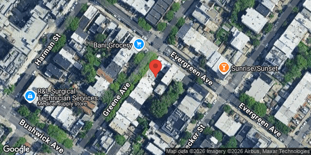 Aerial map of 1138 GREENE AVENUE, Brooklyn