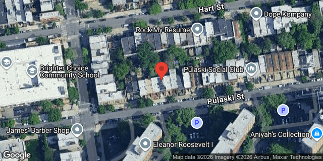 Aerial map of 297 PULASKI STREET, Brooklyn