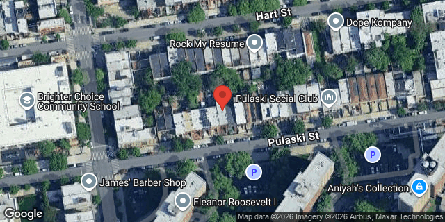 Aerial map of 299 PULASKI STREET, Brooklyn