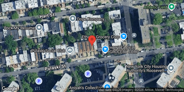 Aerial map of 329 PULASKI STREET, Brooklyn
