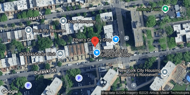 Aerial map of 349 PULASKI STREET, Brooklyn