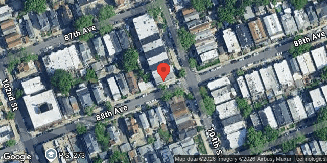 Aerial map of 87-20 104 STREET, Queens