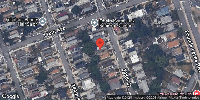 Aerial map of 118-14 205 STREET, Queens