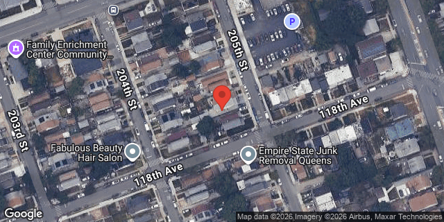 Aerial map of 117-28 205 STREET, Queens