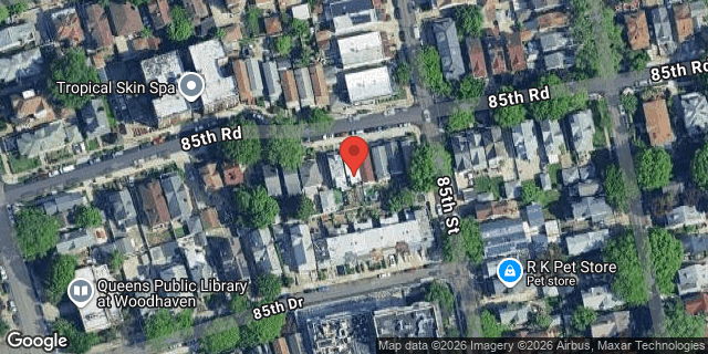 Aerial map of 84-44 85 ROAD, Queens