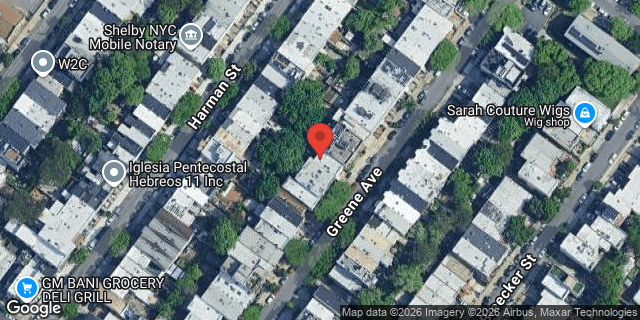 Aerial map of 1169 GREENE AVENUE, Brooklyn