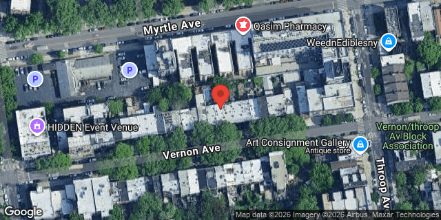 Aerial map of 185 VERNON AVENUE, Brooklyn