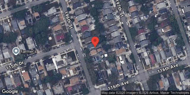 Aerial map of 115-55 196 STREET, Queens