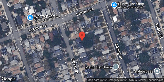 Aerial map of 116-11 201 STREET, Queens