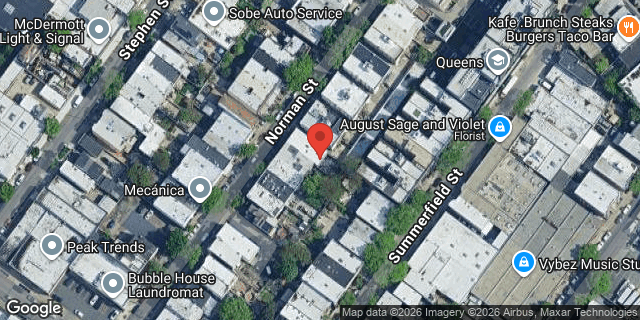 Aerial map of 1638 NORMAN STREET, Queens