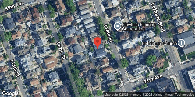 Aerial map of 89-32 118 STREET, Queens