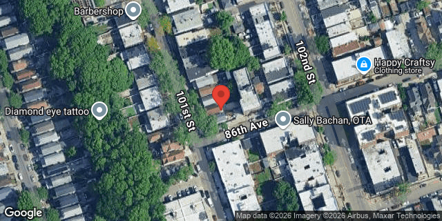 Aerial map of 85-43 101 STREET, Queens