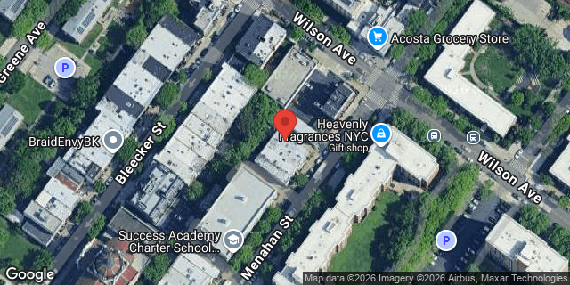 Aerial map of 163 MENAHAN STREET, Brooklyn