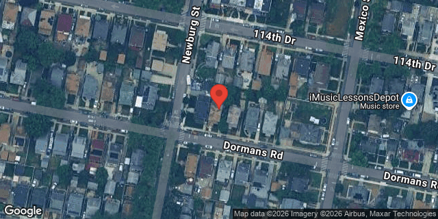 Aerial map of 189-05 DORMANS ROAD, Queens
