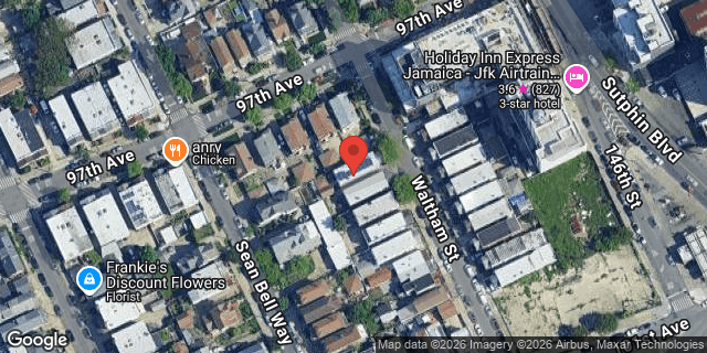 Aerial map of 97-12 WALTHAM STREET, Queens