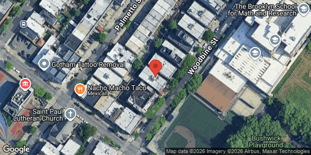 Aerial map of 303 WOODBINE STREET, Brooklyn
