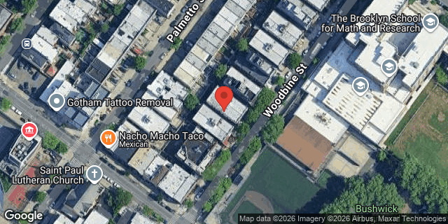 Aerial map of 305 WOODBINE STREET, Brooklyn
