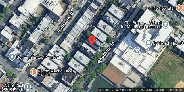 Aerial map of 317 WOODBINE STREET, Brooklyn