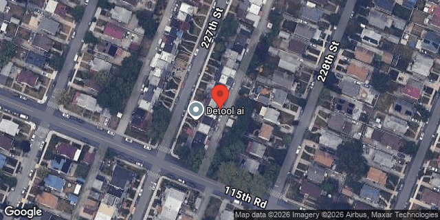 Aerial map of 115-49 227 STREET, Queens