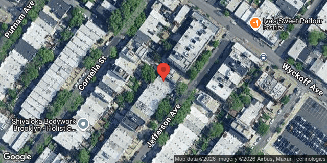 Aerial map of 1499 JEFFERSON AVENUE, Brooklyn