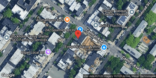 Aerial map of 242 CENTRAL AVENUE, Brooklyn