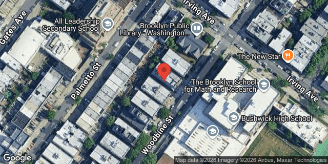 Aerial map of 335 WOODBINE STREET, Brooklyn
