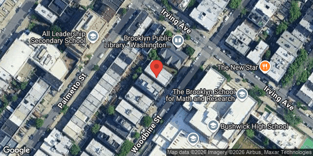 Aerial map of 341 WOODBINE STREET, Brooklyn