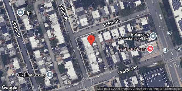 Aerial map of 115-57 205 STREET, Queens