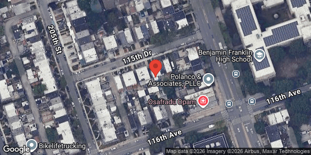 Aerial map of 205-22 115 DRIVE, Queens