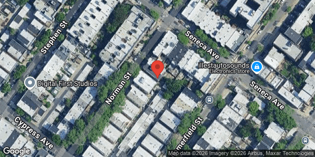 Aerial map of 1734 NORMAN STREET, Queens