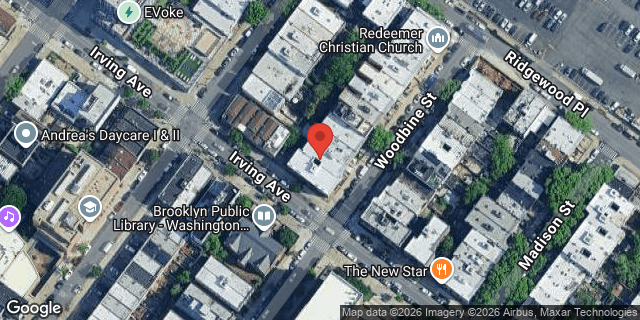 Aerial map of 385 WOODBINE STREET, Brooklyn