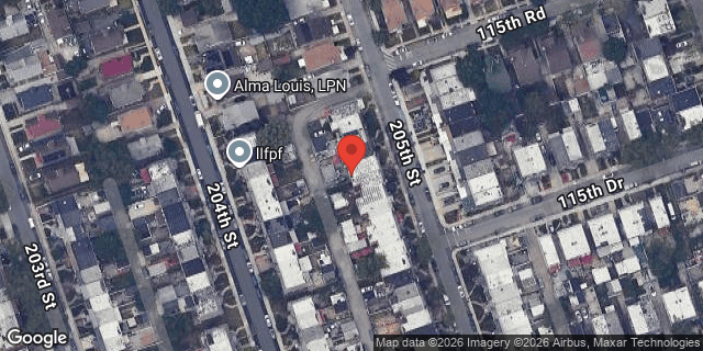 Aerial map of 115-38 205 STREET, Queens