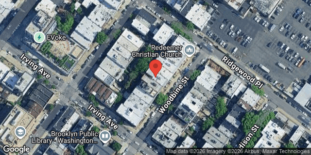 Aerial map of 395 WOODBINE STREET, Brooklyn