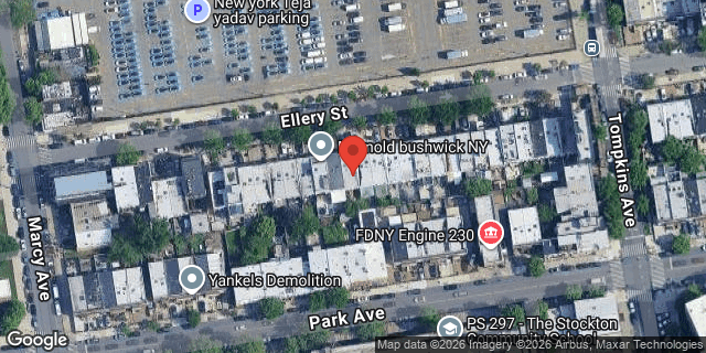 Aerial map of 126 ELLERY STREET, Brooklyn
