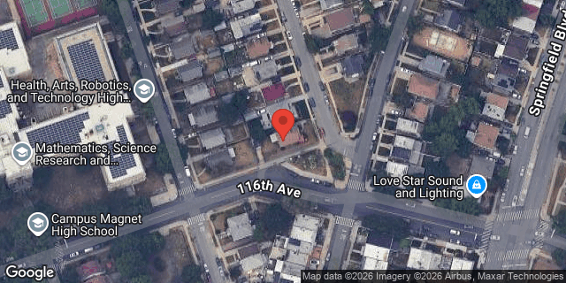 Aerial map of 115-70 209 STREET, Queens