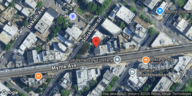 Aerial map of 1345 MYRTLE AVENUE, Brooklyn
