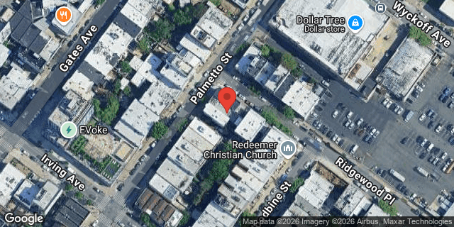 Aerial map of 374 PALMETTO STREET, Brooklyn