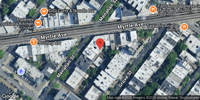 Aerial map of 254 MENAHAN STREET, Brooklyn