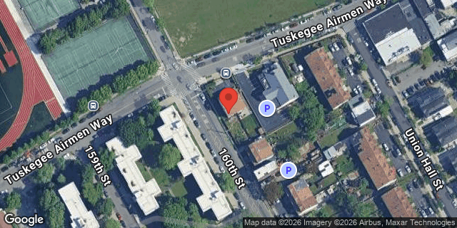 Aerial map of 160-02 TUSKEGEE AIRMEN WAY, Queens
