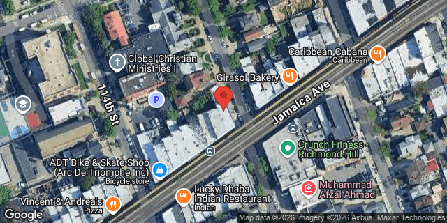 Aerial map of 114-21 JAMAICA AVENUE, Queens