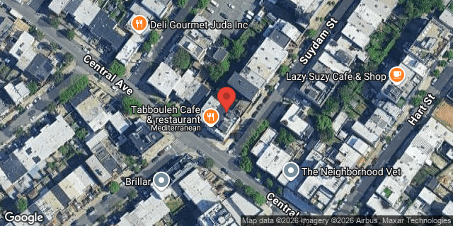 Aerial map of 157 CENTRAL AVENUE, Brooklyn