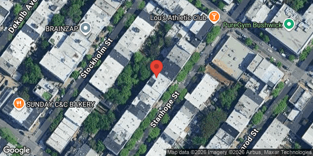 Aerial map of 185 STANHOPE STREET, Brooklyn