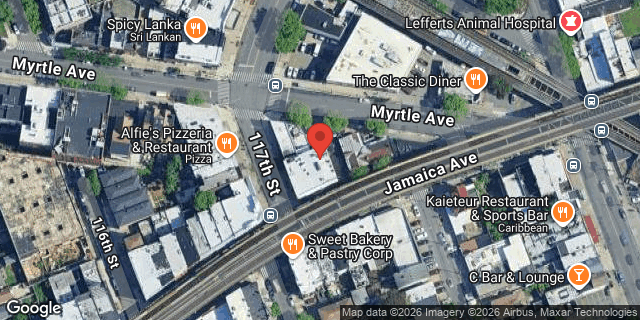 Aerial map of 117-11 JAMAICA AVENUE, Queens
