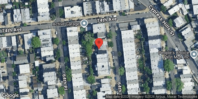 Aerial map of 74-12 64 LANE, Queens