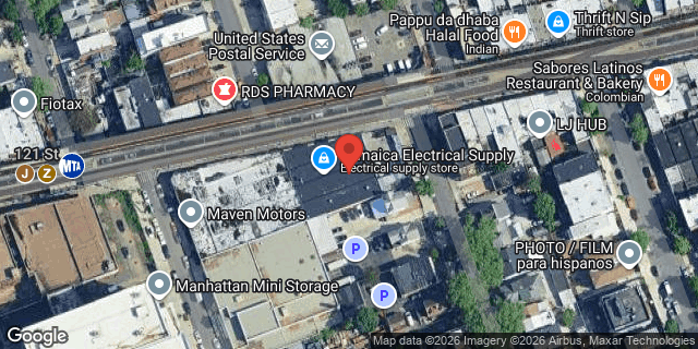 Aerial map of 121-08 JAMAICA AVENUE, Queens