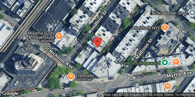 Aerial map of 1662 WOODBINE STREET, Queens
