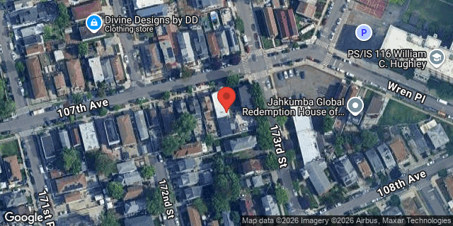 Aerial map of 172-14 107 AVENUE, Queens