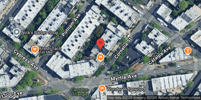 Aerial map of 1721 CORNELIA STREET, Queens