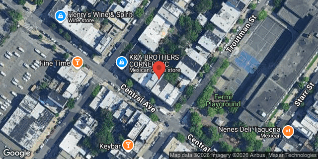 Aerial map of 95 CENTRAL AVENUE, Brooklyn