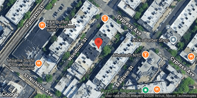 Aerial map of 1674 WOODBINE STREET, Queens